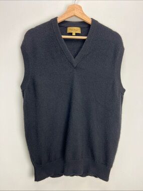 Paul Stuart Cashmere Sweater Vest Made In Scotland Mens XL Old Money Heritage